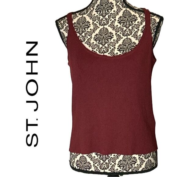 St. John‎ Sport Wool Ribbed Knit Tank Top - Size M - Picture 1 of 3